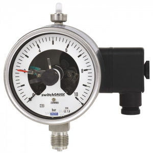 Bourdon tube pressure gauge with switch contacts model PGS23
